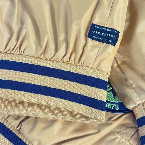 10 Deep Tenth Division Patchwork Varsity Jacket Mens Small Yellow Graphic - Picture 10 of 16